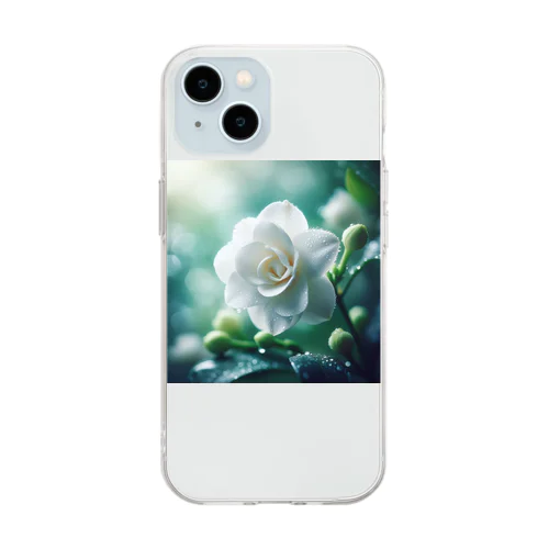 5月6日の誕生花　クチナシ Soft Clear Smartphone Case