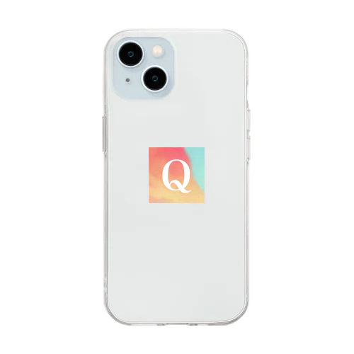 QUEEN'S RUSHのQホワイト Soft Clear Smartphone Case