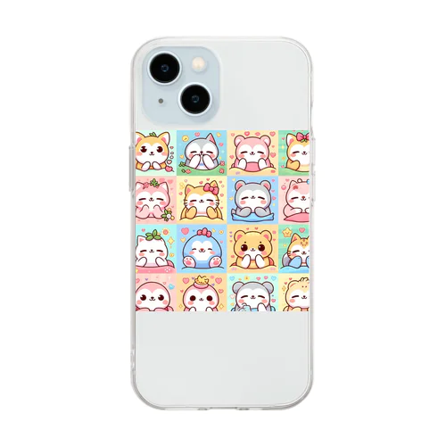 カワイイ動物 Soft Clear Smartphone Case