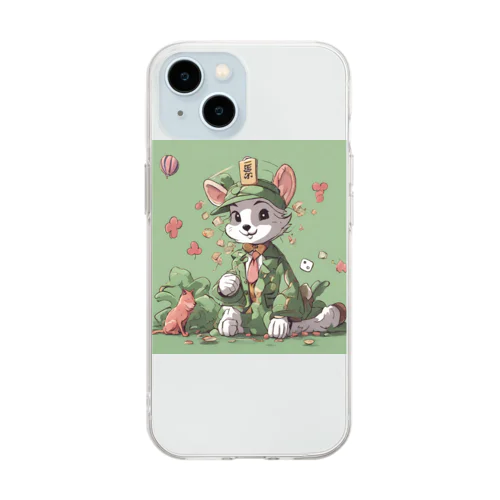 幸運の猫 Soft Clear Smartphone Case