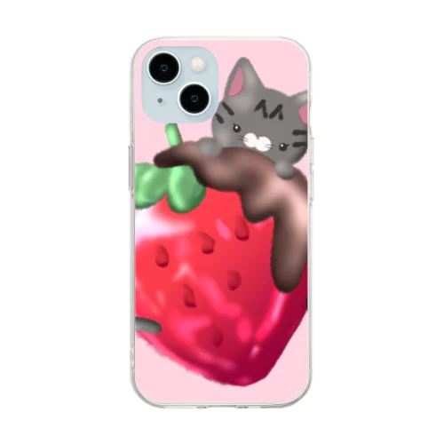 ichigo neco🍓 Soft Clear Smartphone Case