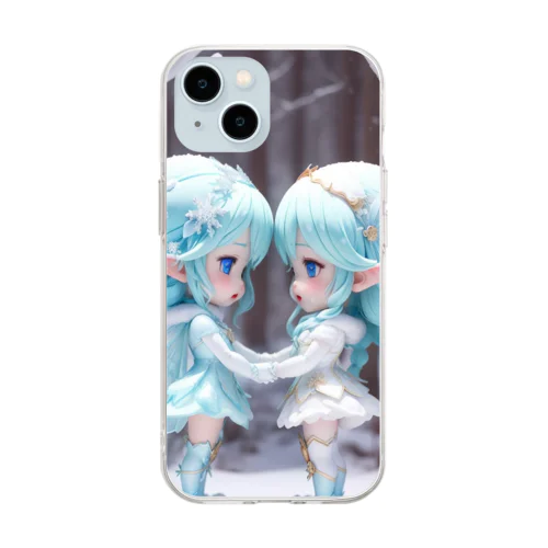 いつも一緒だよ　氷の妖精たち Soft Clear Smartphone Case