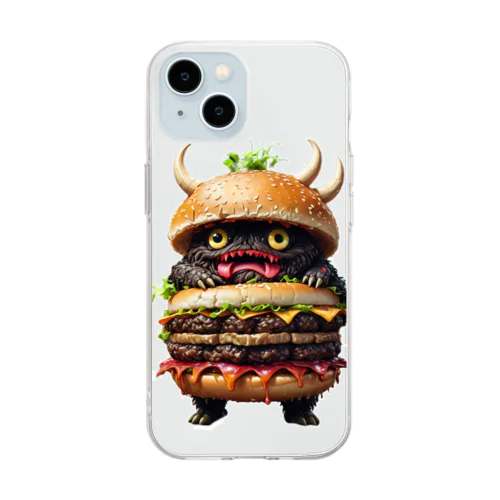 トリプル肉厚ビーフバーガー妖怪　バグドガルド Soft Clear Smartphone Case