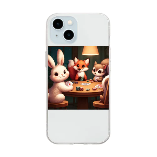 ポーカーアニマルズ Soft Clear Smartphone Case