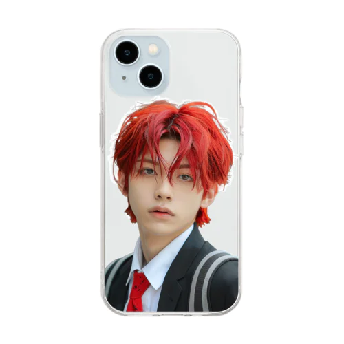 AIイケメンAkaboshi2_v6_No.1(背景なし) Soft Clear Smartphone Case