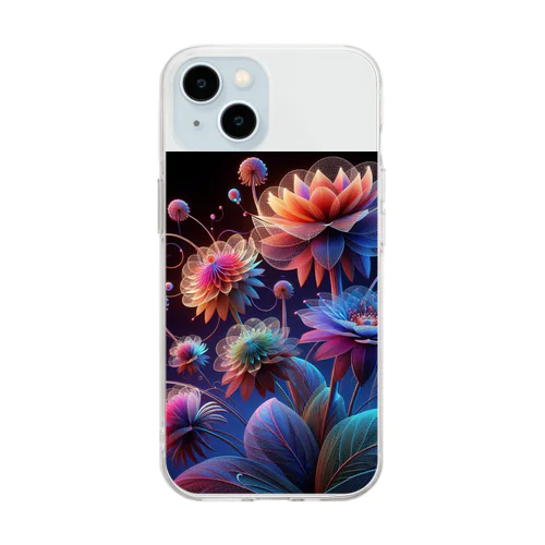 幻想的な花 3 Soft Clear Smartphone Case