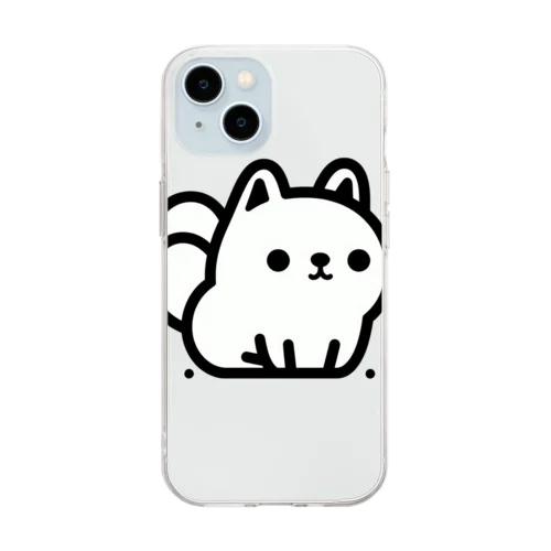 シンプルで愛らしい犬 Soft Clear Smartphone Case