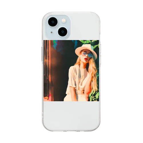 girl１ Soft Clear Smartphone Case