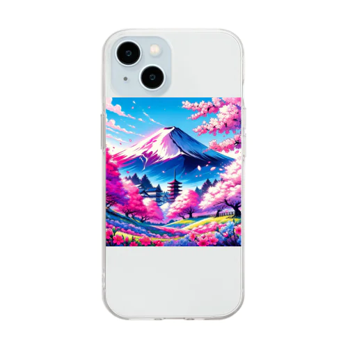 Fujizakura anime style　富士桜 Soft Clear Smartphone Case