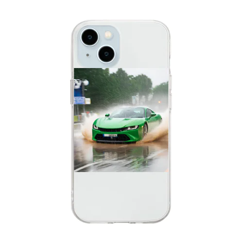 雨の疾走 Soft Clear Smartphone Case