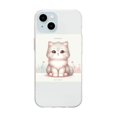 可愛い猫ちゃん Soft Clear Smartphone Case