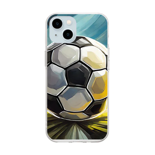 サッカーボール Soft Clear Smartphone Case