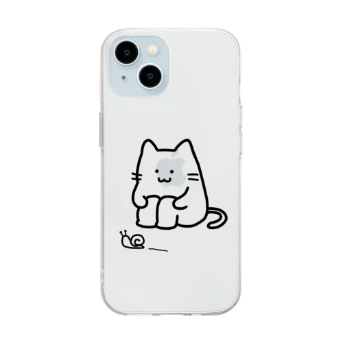 ねこ つむり Soft Clear Smartphone Case