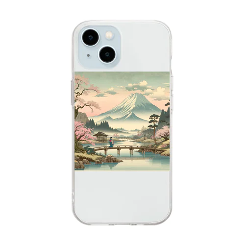 江戸時代の絵画風 Soft Clear Smartphone Case