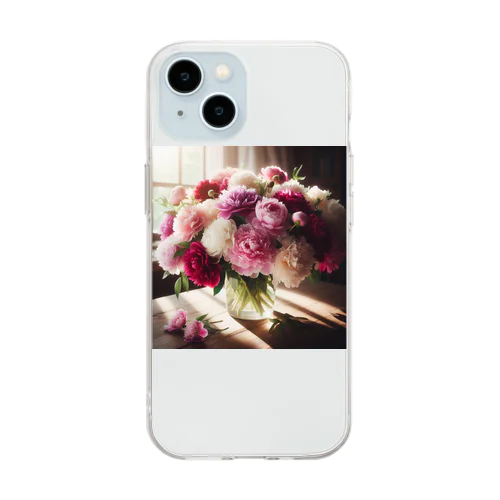 4月24日の誕生花　シャクヤク Soft Clear Smartphone Case