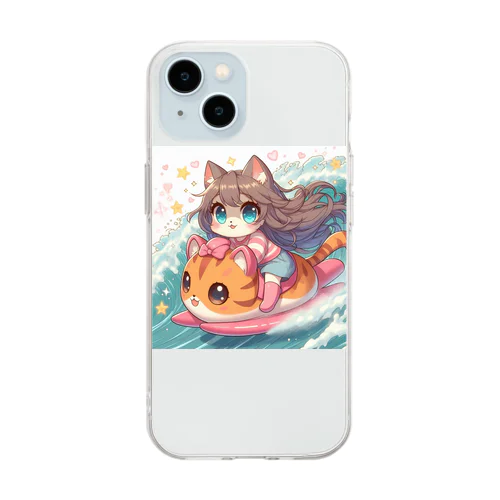 海辺のサーファー気分 Soft Clear Smartphone Case