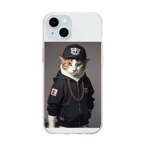 ヒップホップ猫 Soft Clear Smartphone Case