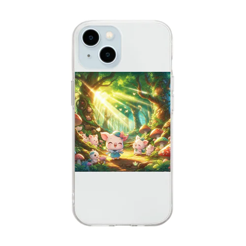 黄昏豚の幸せ Soft Clear Smartphone Case