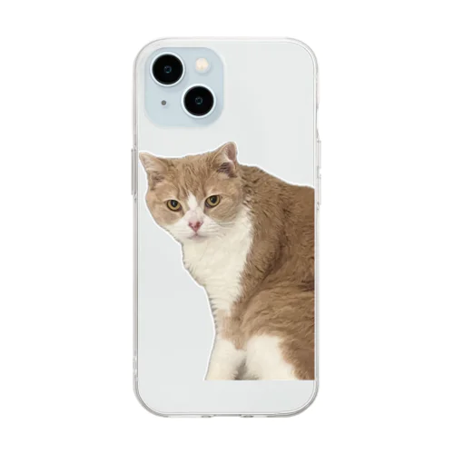 マシロくん猫グッズ Soft Clear Smartphone Case