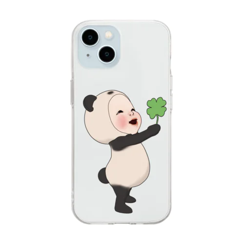 パンダタオル・クローバー Soft Clear Smartphone Case