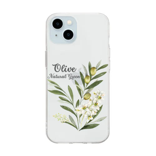 オリーブ Soft Clear Smartphone Case