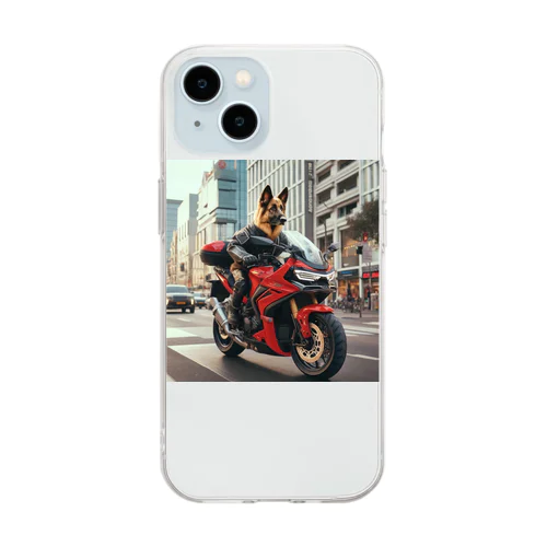 街角の犬ライダー Soft Clear Smartphone Case