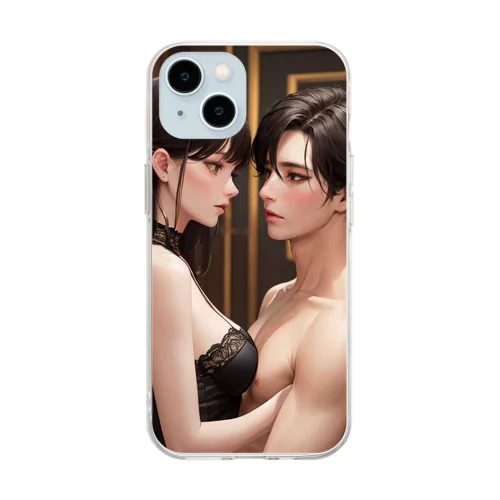 恋に落ちた美男美女 Soft Clear Smartphone Case