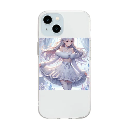 かわいいドレスの女の子 Soft Clear Smartphone Case