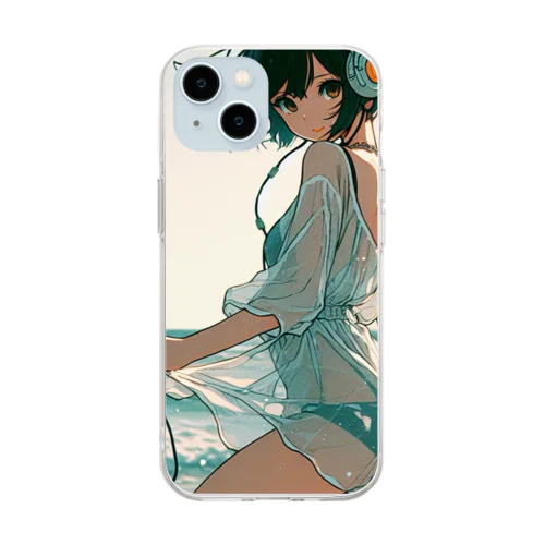 夏の海で らごちゃん💕 Soft Clear Smartphone Case