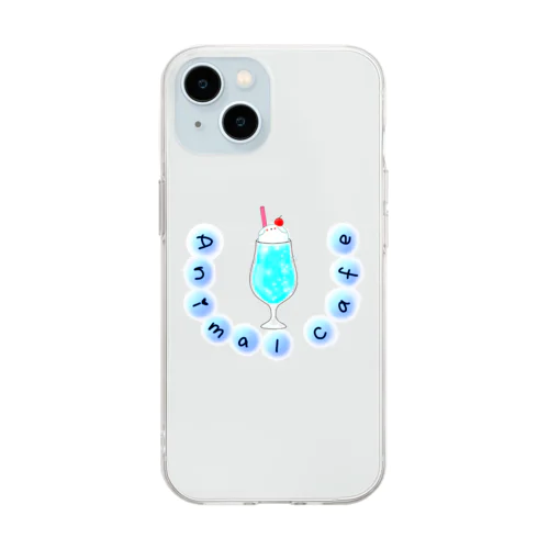 うさぎクリームソーダ　-Animal cafe-* Soft Clear Smartphone Case