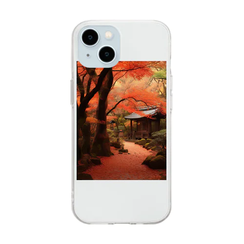 晩秋　なでしこ1478 Soft Clear Smartphone Case