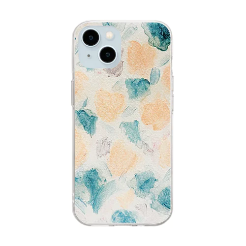 チューリップの絵 Soft Clear Smartphone Case