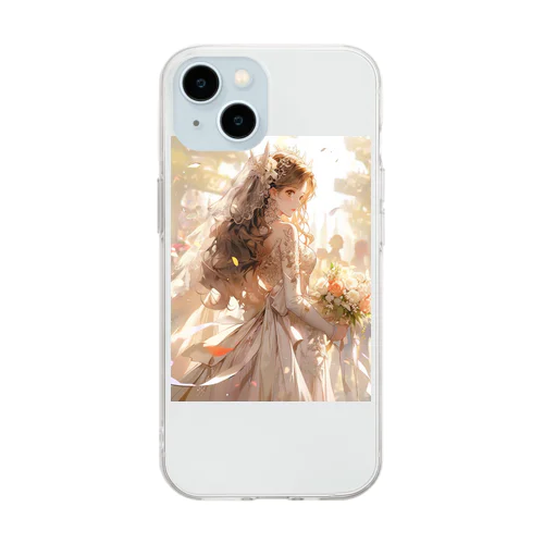 ウエデｲングドレス憧れ　なでしこ1478 Soft Clear Smartphone Case