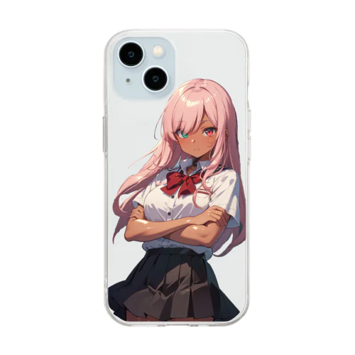 腕を組む Soft Clear Smartphone Case