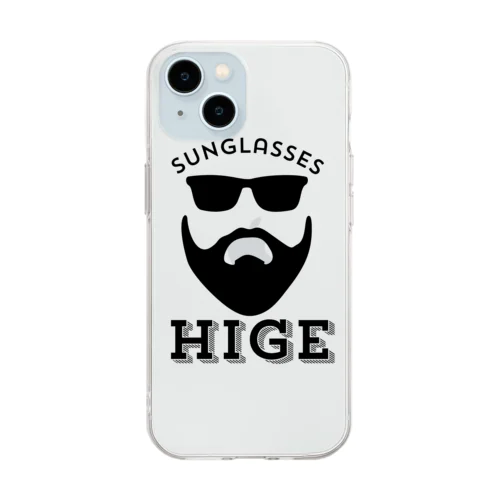 【HIGE】黒ロゴ Soft Clear Smartphone Case