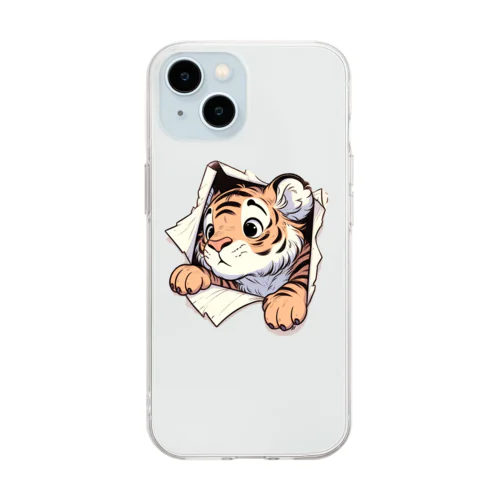 飛び出せ！とらおくん！ Soft Clear Smartphone Case