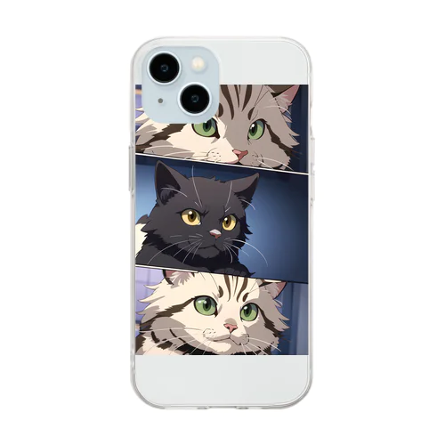 猫 Soft Clear Smartphone Case