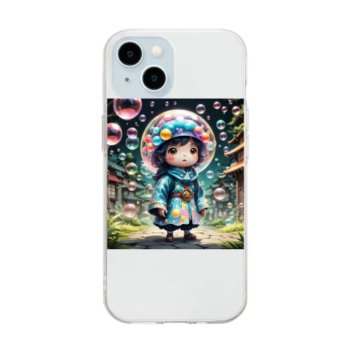 シャボン玉妖怪　パプル Soft Clear Smartphone Case