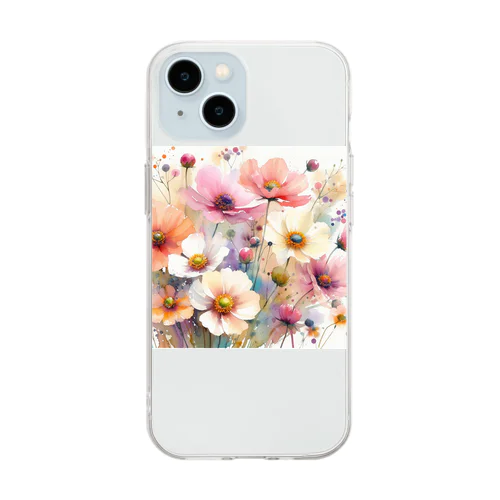 フラワーアレンジ Soft Clear Smartphone Case