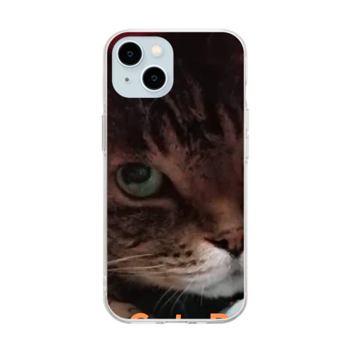 "cute. Cat. Ponta!" Soft Clear Smartphone Case