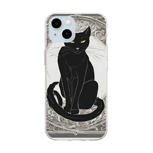 黒猫 Soft Clear Smartphone Case