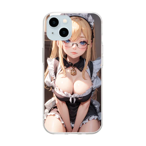 金髪美少女　七海ちゃんメイド Soft Clear Smartphone Case