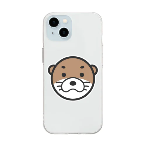 丸顔カワウソ ロゴ Soft Clear Smartphone Case