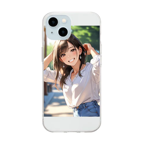 朝一番の笑顔 Soft Clear Smartphone Case