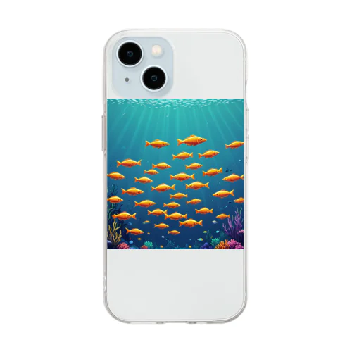 海中を泳ぐ魚のひれ Soft Clear Smartphone Case