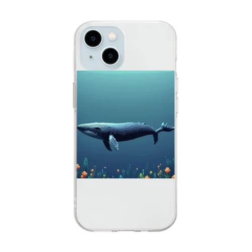 海中を泳ぐクジラのひれ Soft Clear Smartphone Case