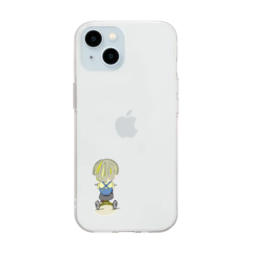 三輪後頭部くん後向きら Soft Clear Smartphone Case