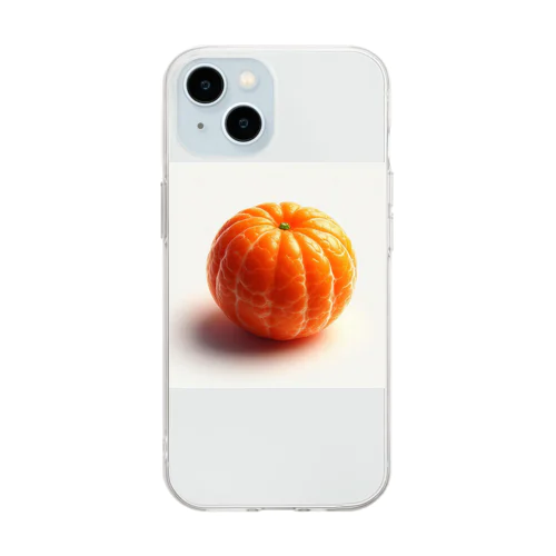 ジューシーで甘い剥いたてみかん Soft Clear Smartphone Case