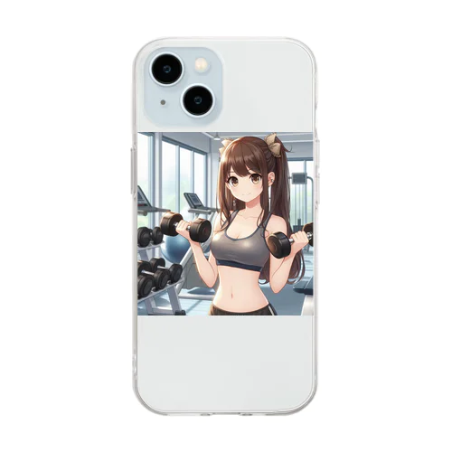 筋トレ女子 Soft Clear Smartphone Case