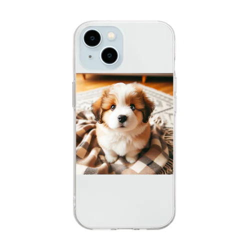 ふわふわ可愛いわんちゃん Soft Clear Smartphone Case